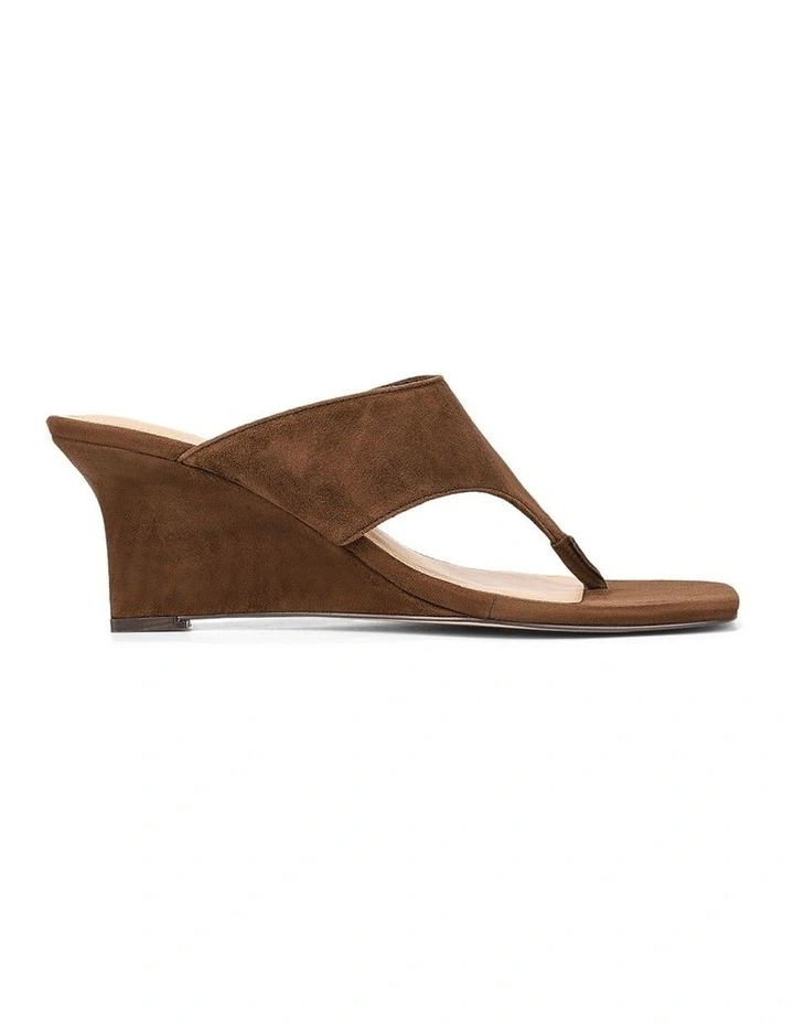 Aurelia Thong Wedges - Chocolate Brown Suede image 1