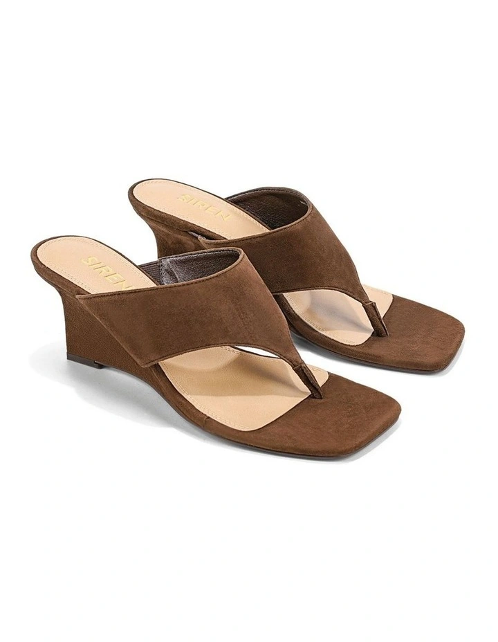 Aurelia Thong Wedges - Chocolate Brown Suede image 2