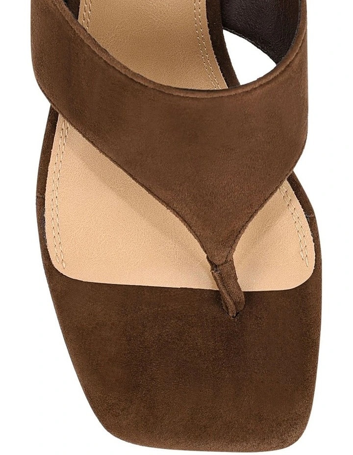 Aurelia Thong Wedges - Chocolate Brown Suede image 3