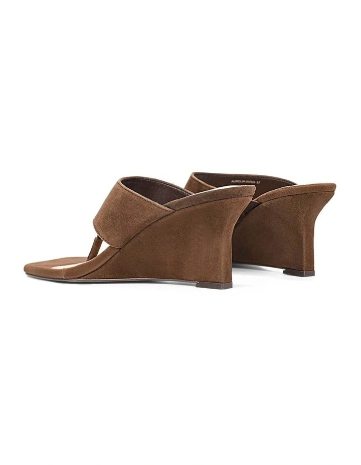 Aurelia Thong Wedges - Chocolate Brown Suede image 4