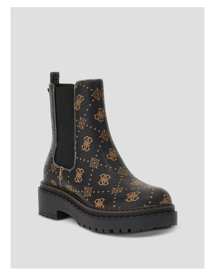 Leannaa Ankle Boots in Black Brown Logo image 1