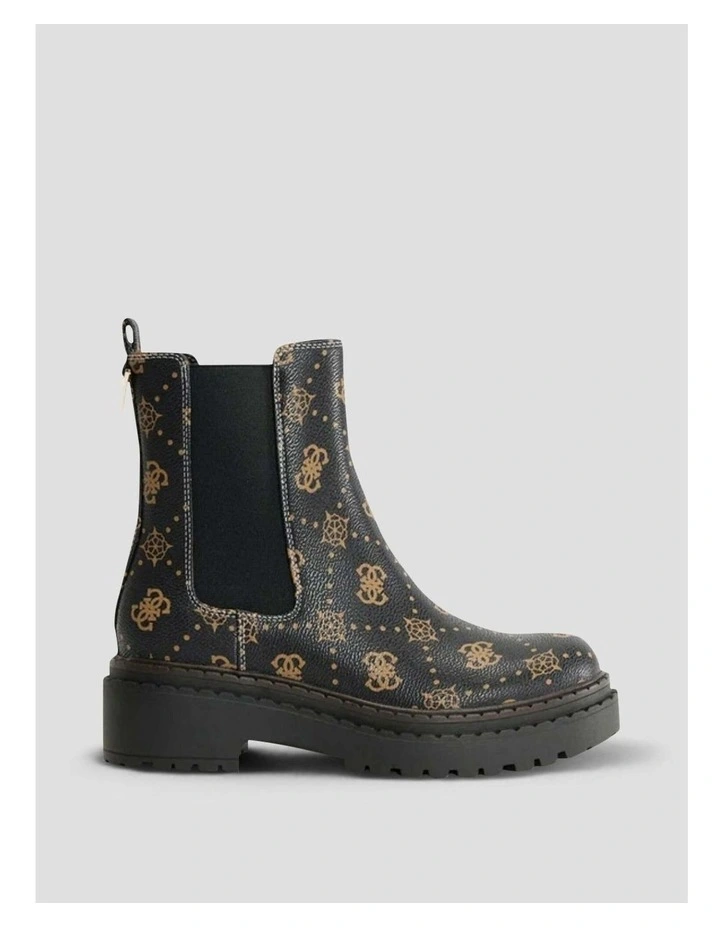 Leannaa Ankle Boots in Black Brown Logo image 2