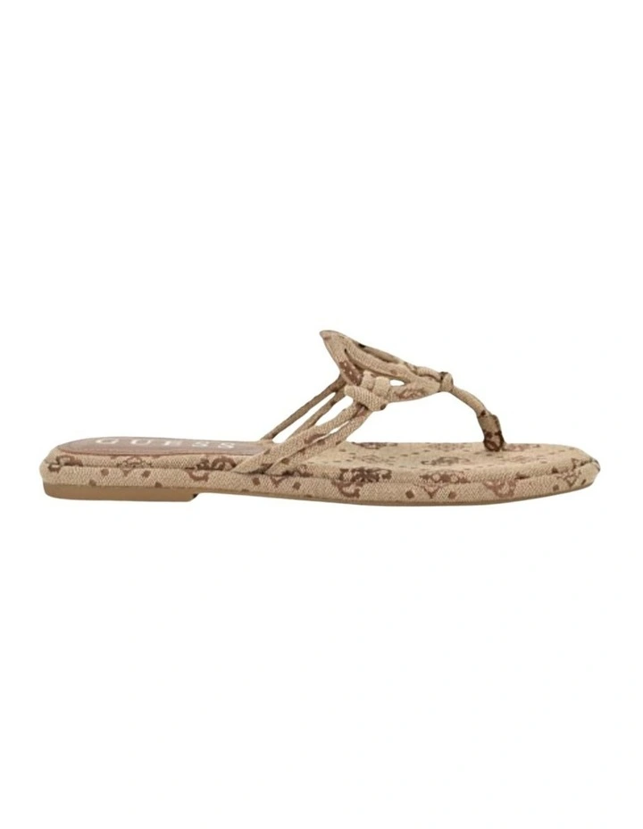 Saime Flat Sandals in Brown Logo image 2