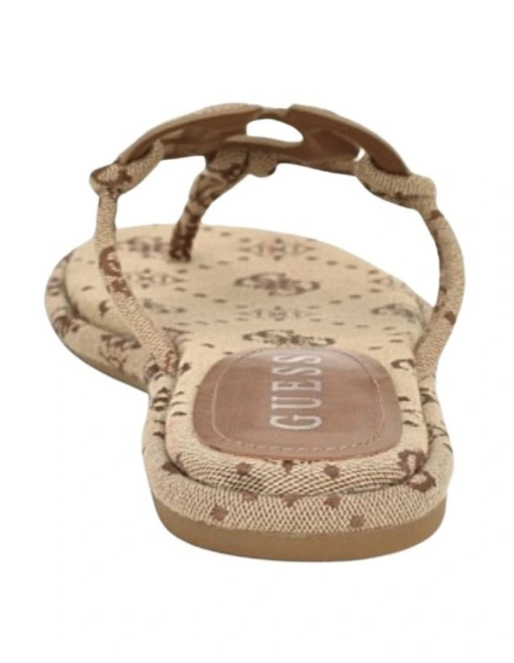 Saime Flat Sandals in Brown Logo image 3