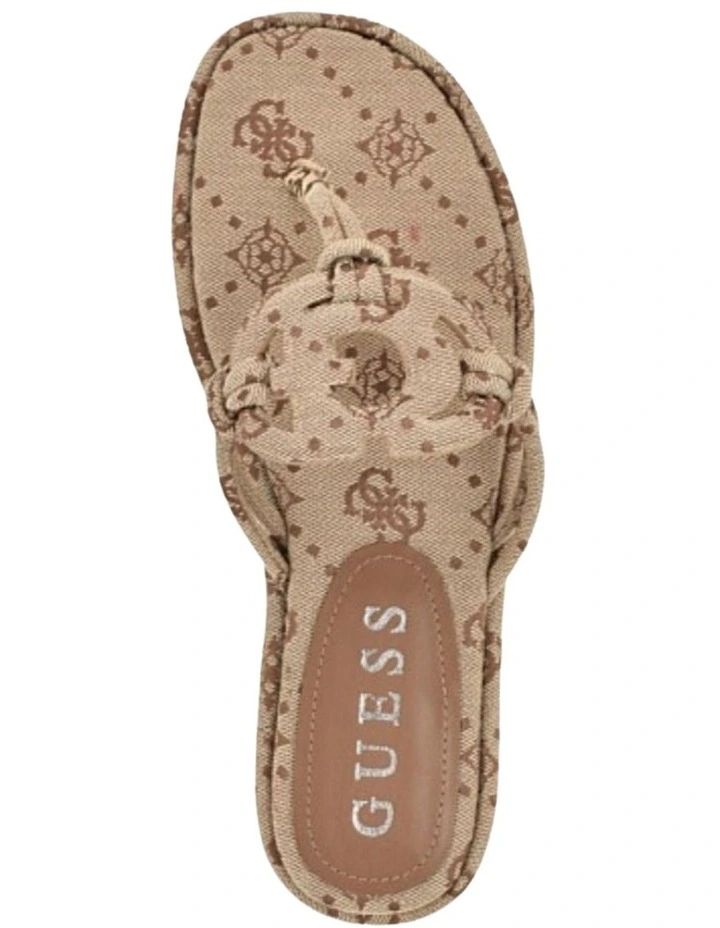 Saime Flat Sandals in Brown Logo image 4