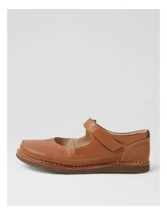 Odessa Dark Tan Leather Mary Janes