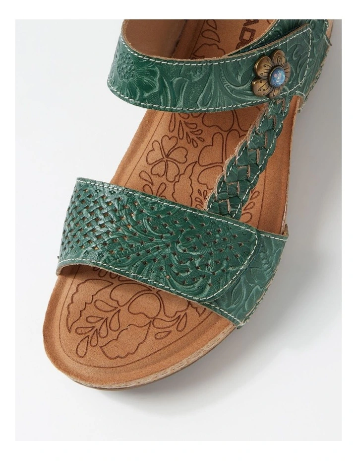 Jade Green Leather Sandals image 4