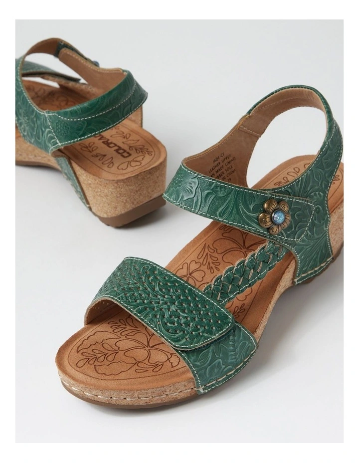 Jade Green Leather Sandals image 5