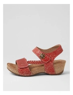 Jade Red Leather Sandals