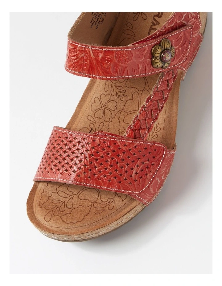 Jade Red Leather Sandals image 4