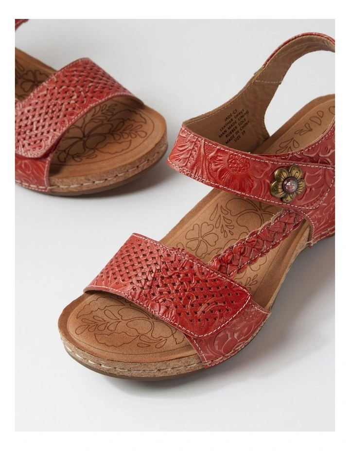 Jade Red Leather Sandals image 5