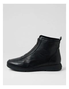 Newell Black Leather Ankle Boots