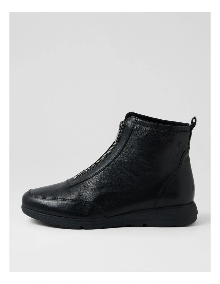 Newell Black Leather Ankle Boots image 1