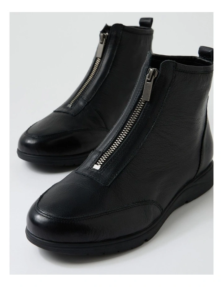 Newell Black Leather Ankle Boots image 5