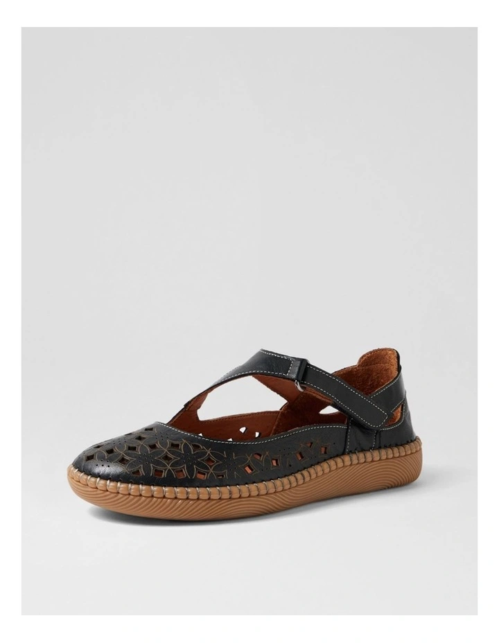 Molly Black Leather Ballet Flats image 2