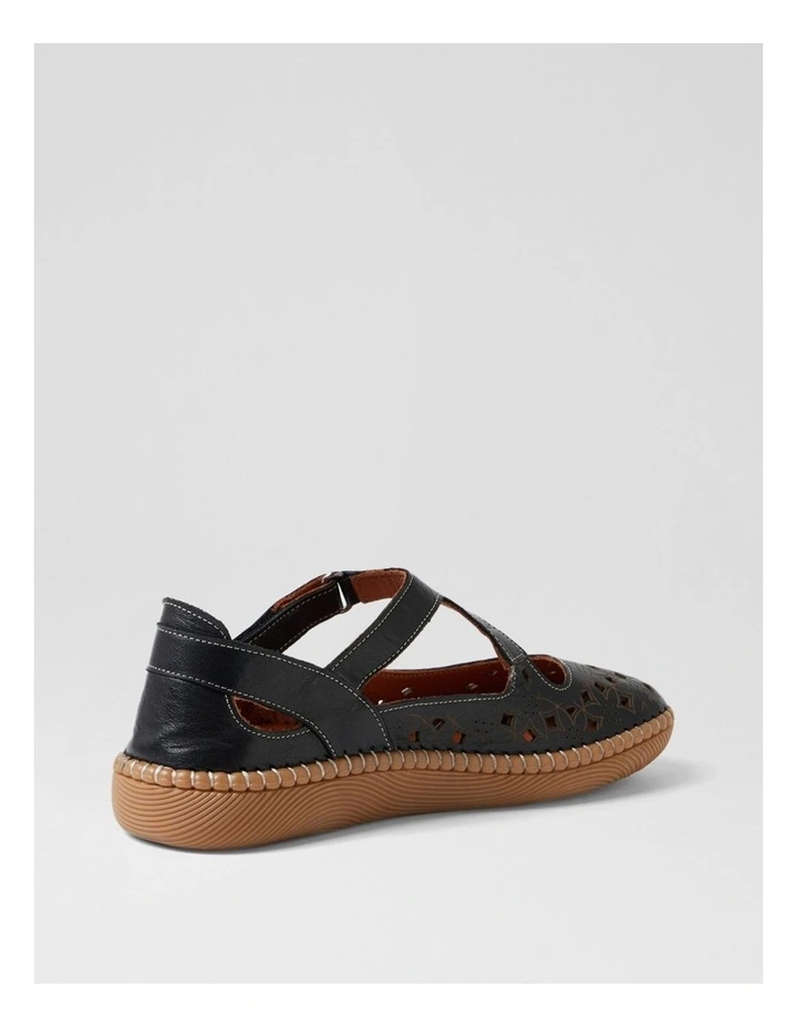 Molly Black Leather Ballet Flats image 3
