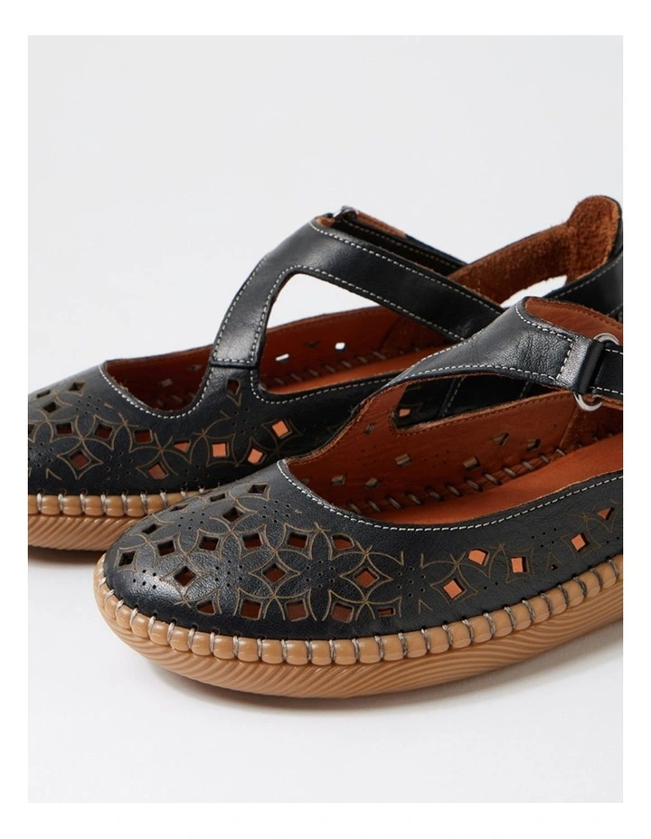 Molly Black Leather Ballet Flats image 5