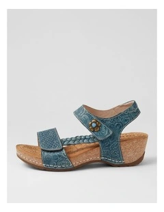 Jade Navy Leather Sandals