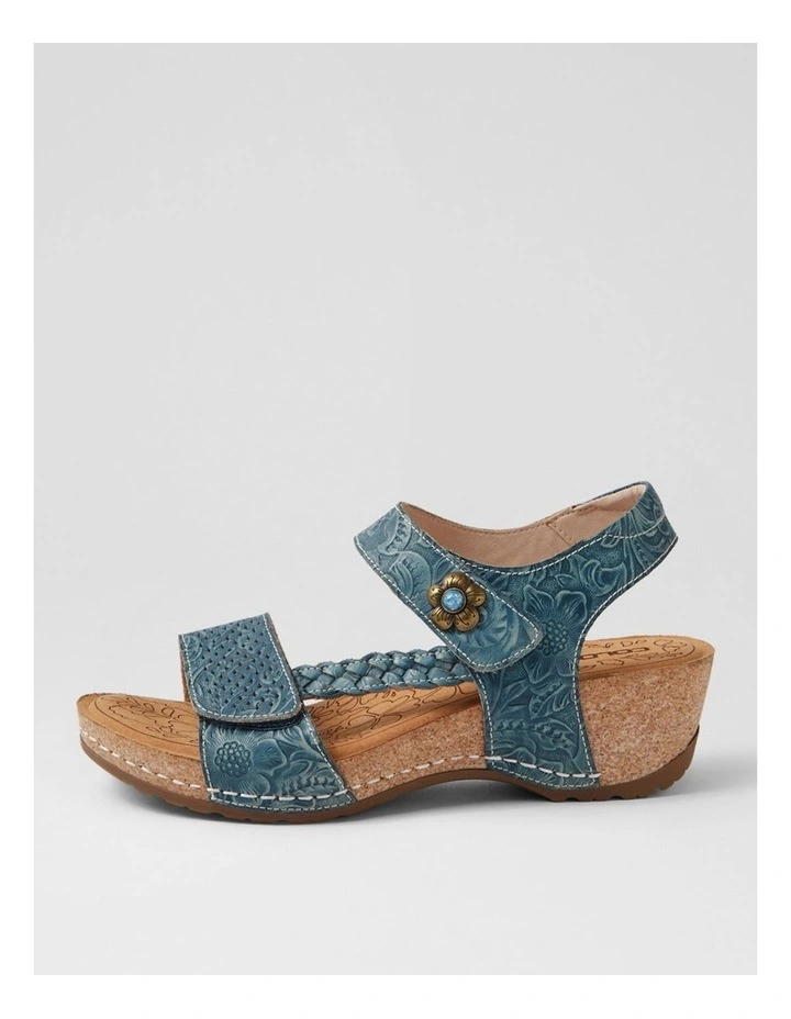 Jade Navy Leather Sandals image 1