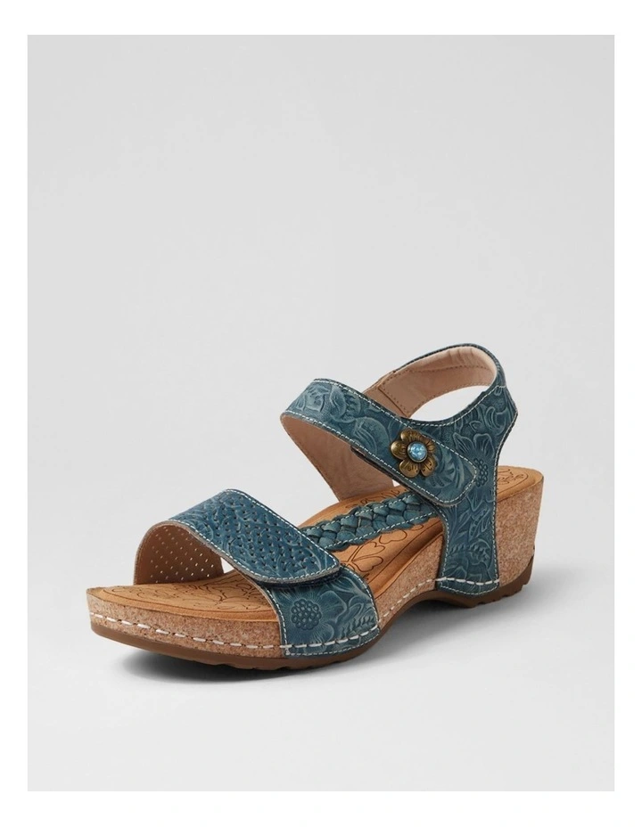 Jade Navy Leather Sandals image 3