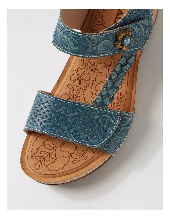 Jade Navy Leather Sandals image 4