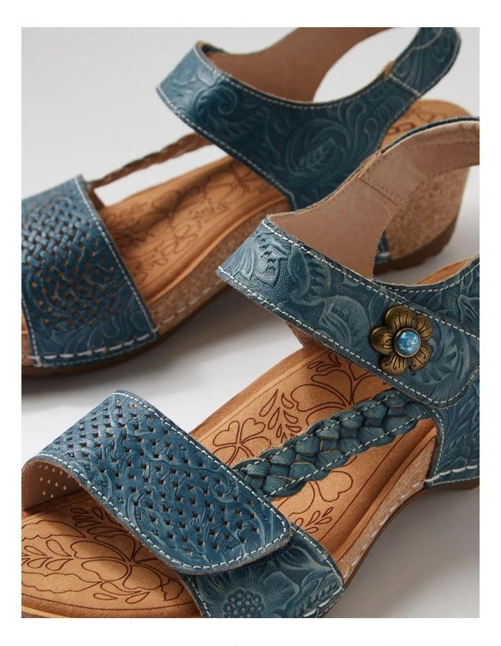 Jade Navy Leather Sandals image 5