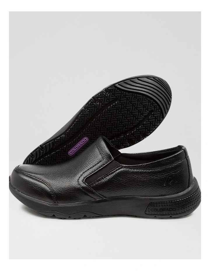 Durin Black Leather Flat Shoes image 5