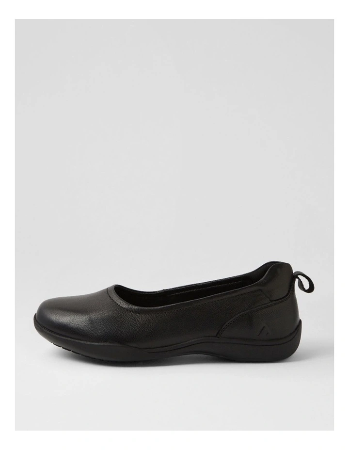 Grand Black Leather Flat Shoes image 1