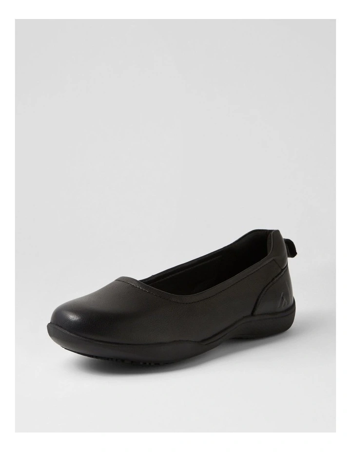 Grand Black Leather Flat Shoes image 2