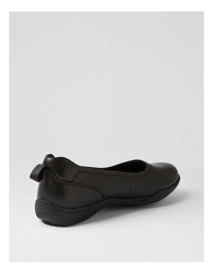 Grand Black Leather Flat Shoes image 3