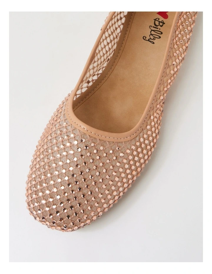 Jasiee Nude Mesh Flat Shoes image 4
