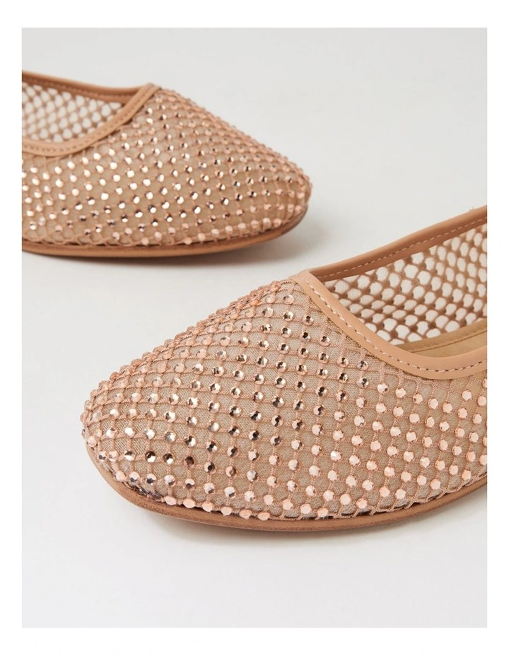 Jasiee Nude Mesh Flat Shoes image 5