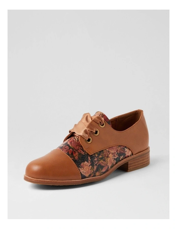 Hannie Tan Cafe Floral Lace Up Flats image 2
