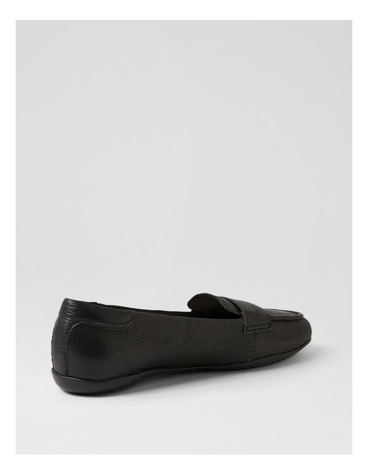 Aven Black Leather Flat Shoes image 3