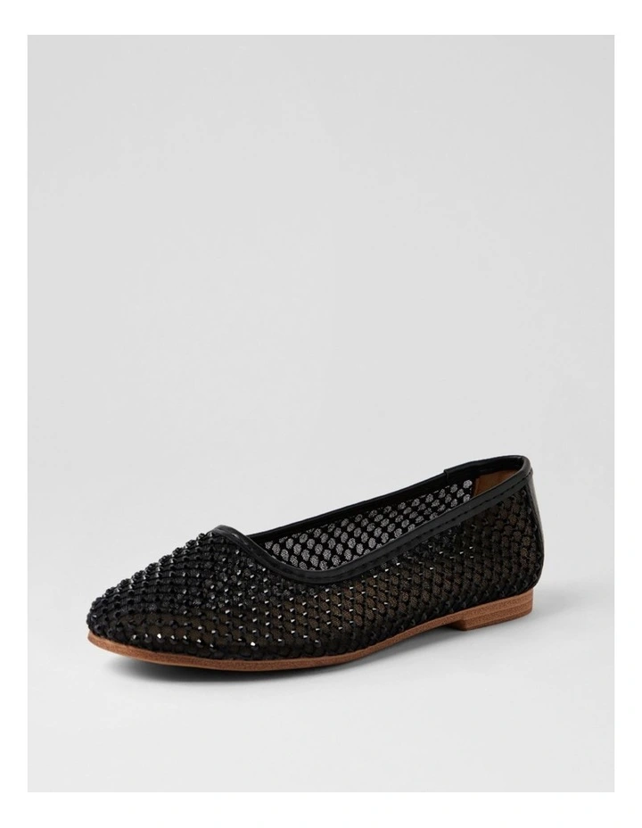 Jasiee Black Mesh Ballet Flats image 2