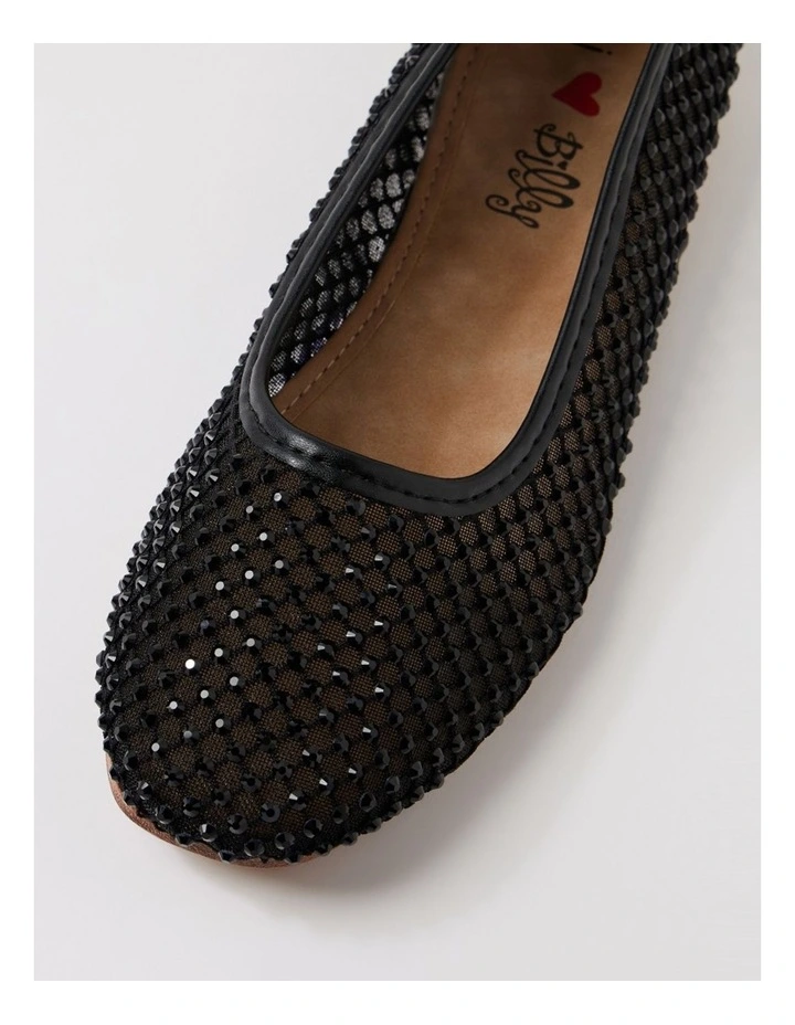 Jasiee Black Mesh Ballet Flats image 4