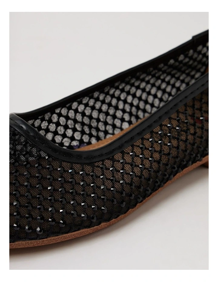 Jasiee Black Mesh Ballet Flats image 5