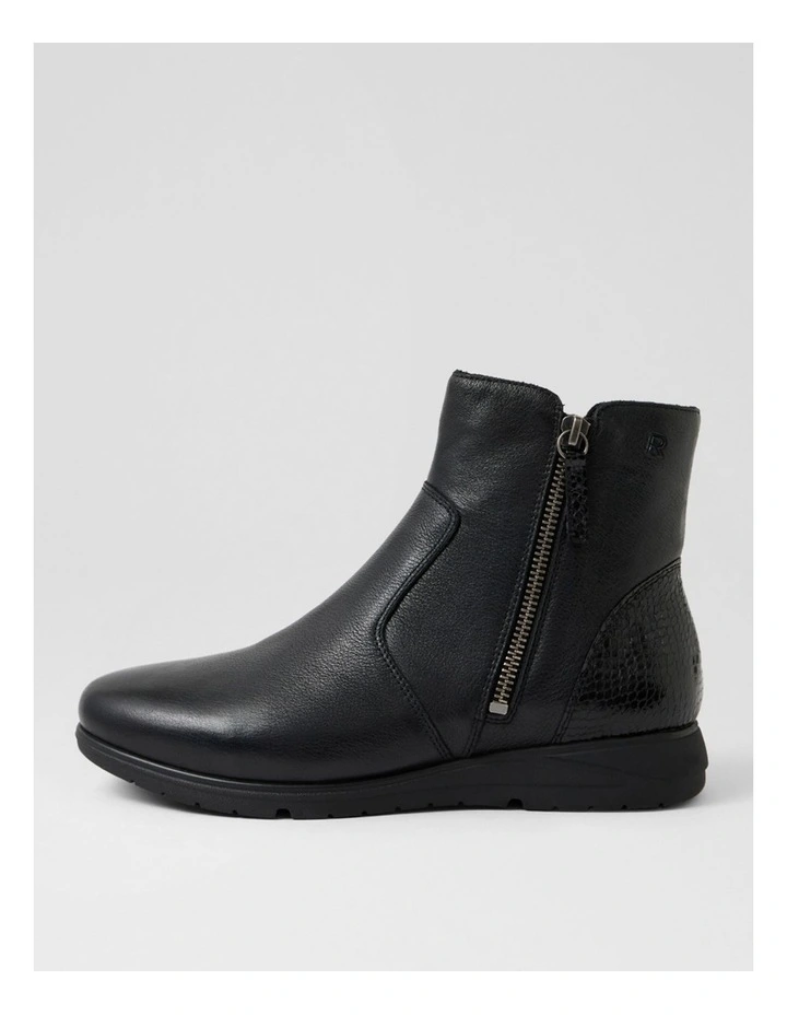 Newara Black Leather Ankle Boots image 1