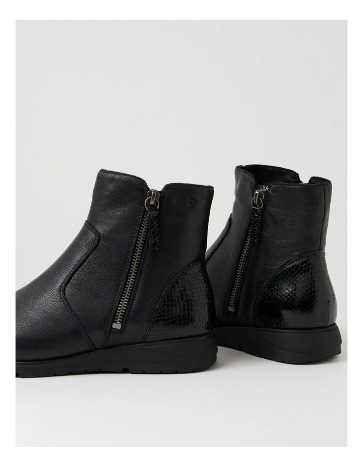 Newara Black Leather Ankle Boots image 5