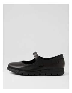 Brimley Black Leather Flat Shoes