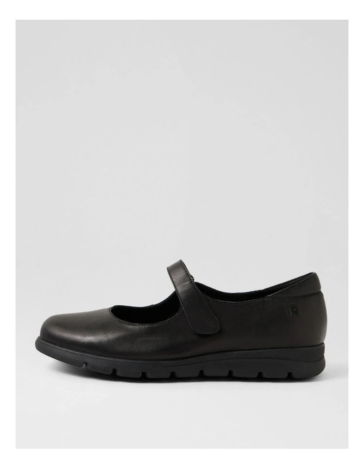 Brimley Black Leather Flat Shoes image 1