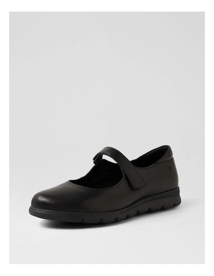 Brimley Black Leather Flat Shoes image 2