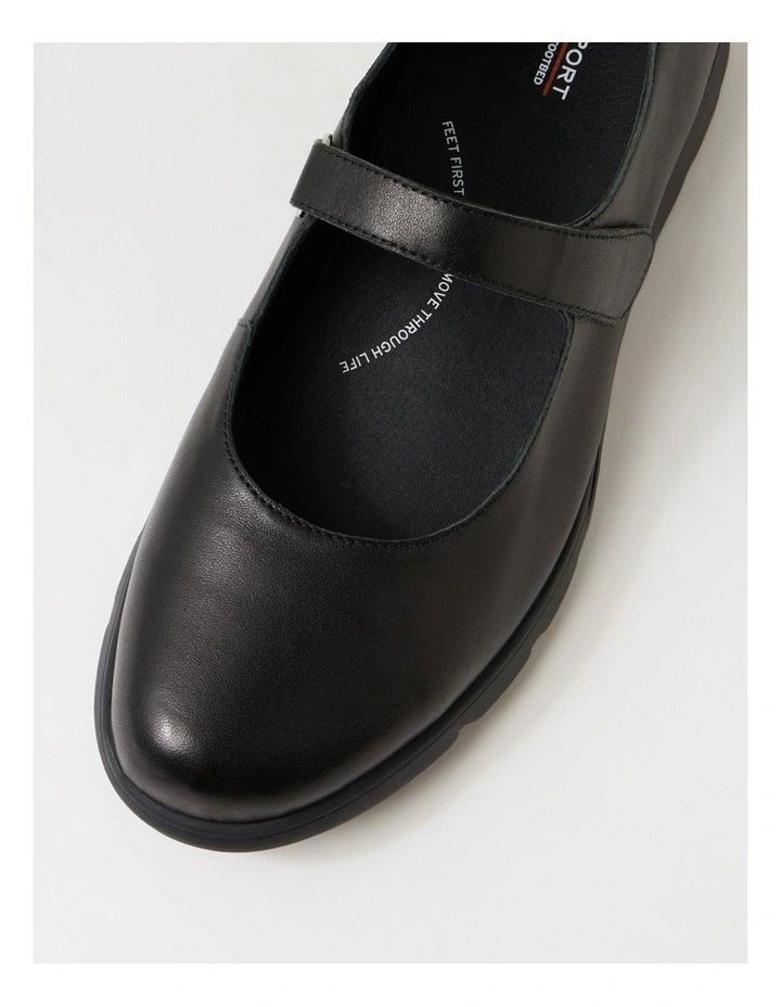 Brimley Black Leather Flat Shoes image 4