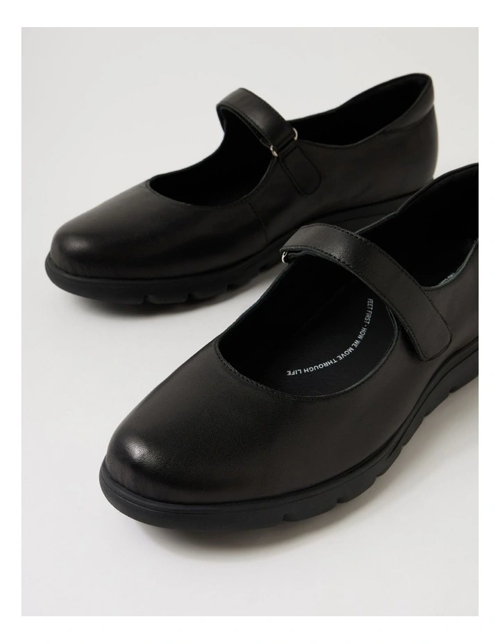 Brimley Black Leather Flat Shoes image 5