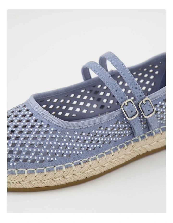 Ingrad Pale Blue Microsuede Flat Shoes image 5