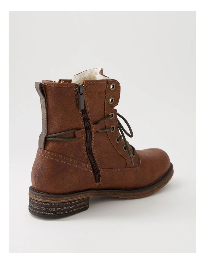 Miskeen Tan Lace Up Boots image 3