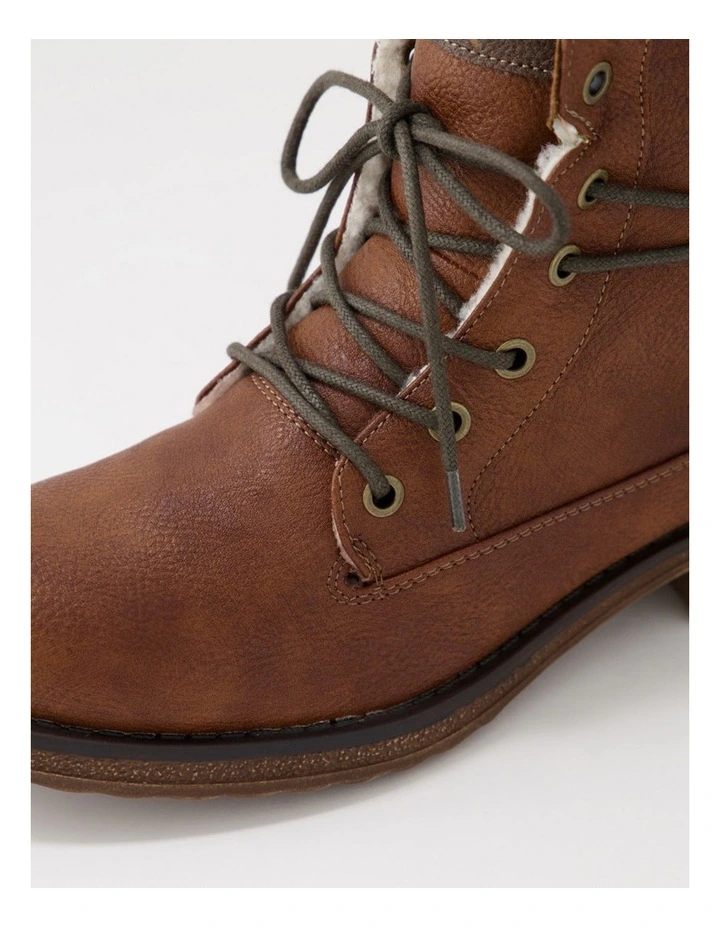 Miskeen Tan Lace Up Boots image 5