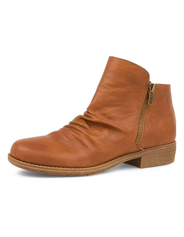 ROSIE TAN SMOOTH ANKLE BOOTS image 2