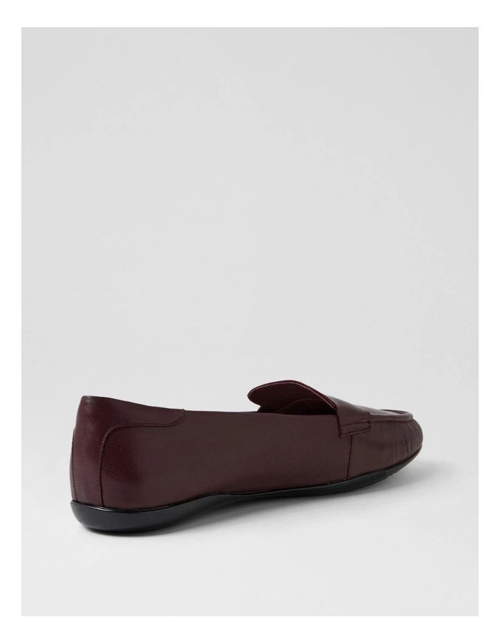 Aven Plum Leather Flat Shoes image 3