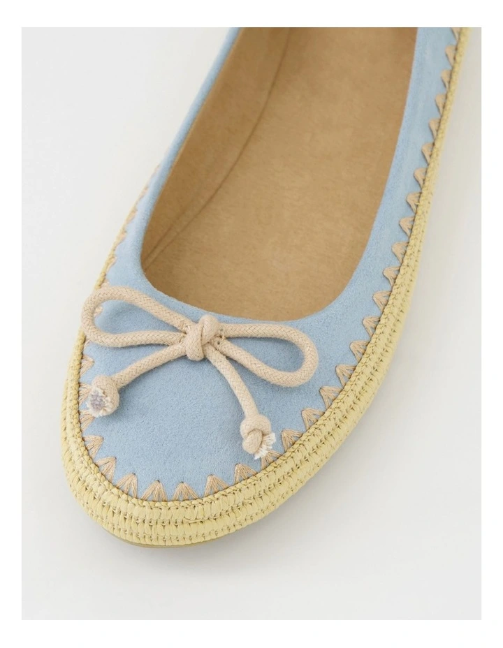 Marrina Pale Blue Microsuede Ballet Flats image 4